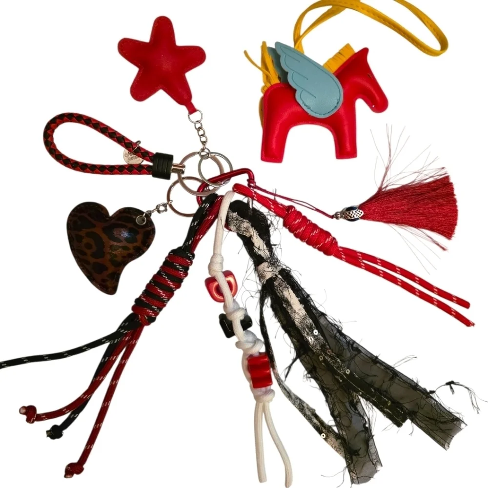 One-of-a-Kind Statement Bag Charm / Keychain – Maximalist Style